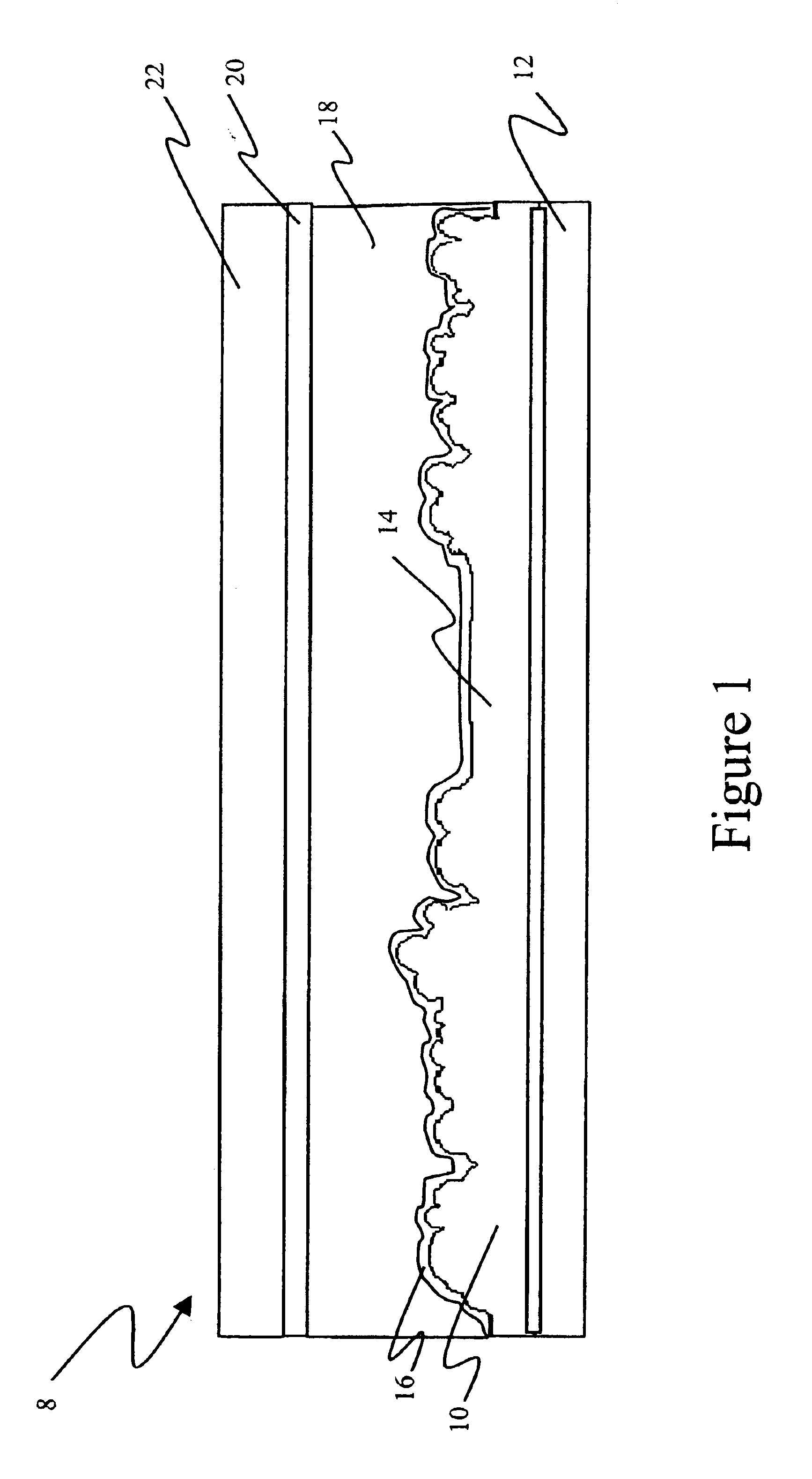 Security device with patterned metallic reflection