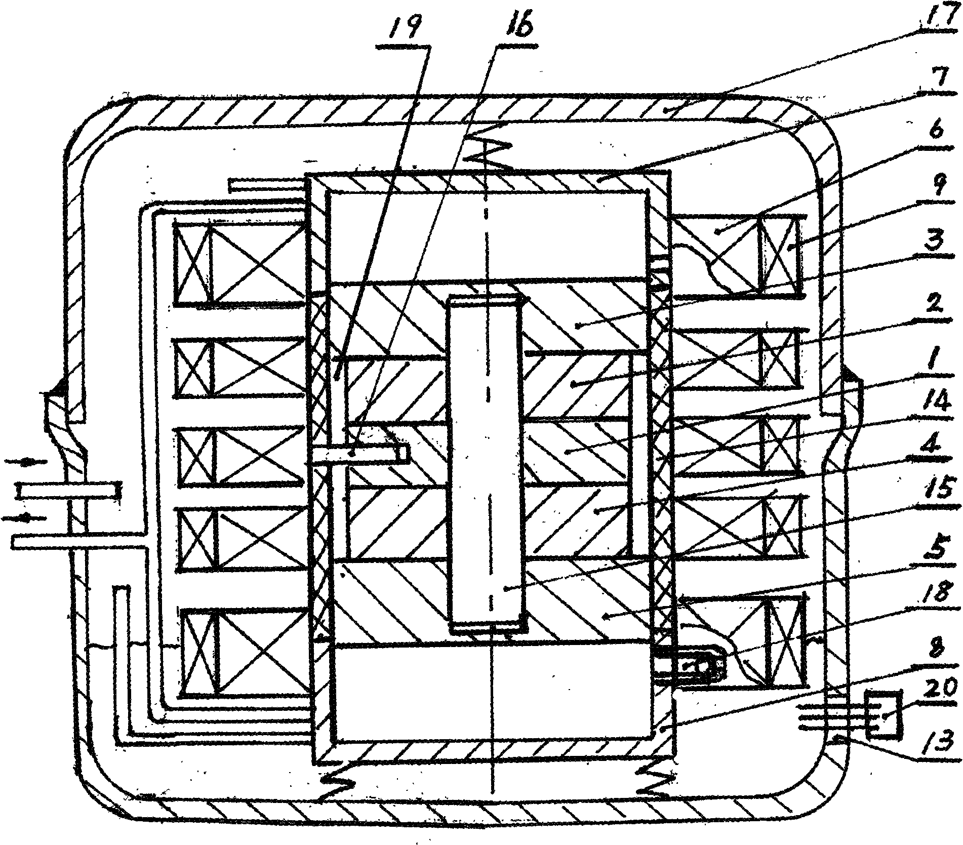 Two-vat opposed straight-line compressor