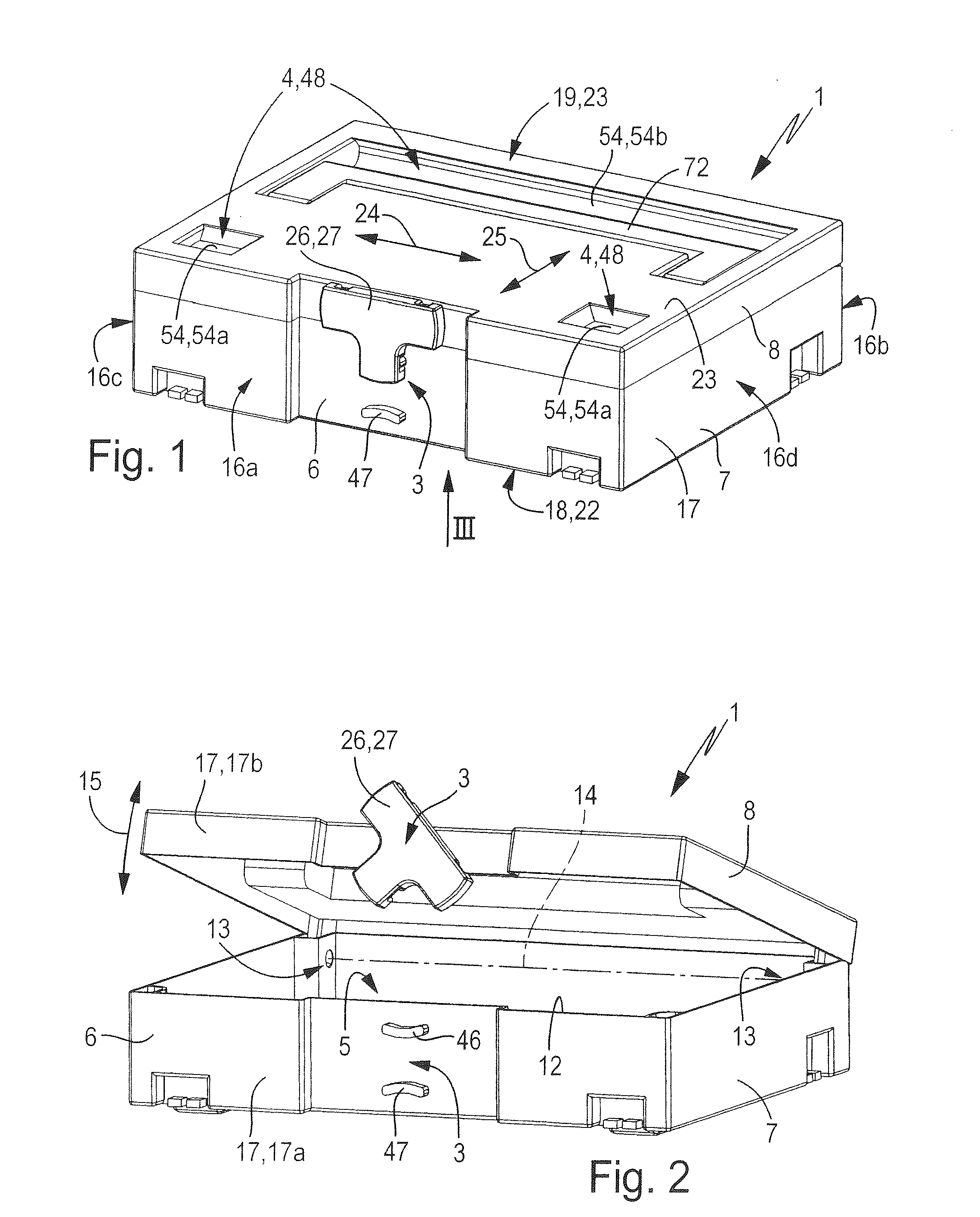 Stackable container assembly with reciprocal locking of the stacked containers