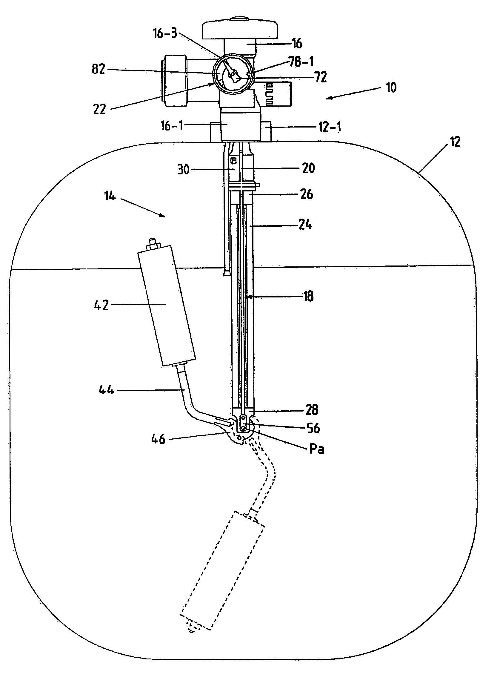 Tap assembly for a liquid vessel having an overfill protection device and a float controlled magnetic level gauge