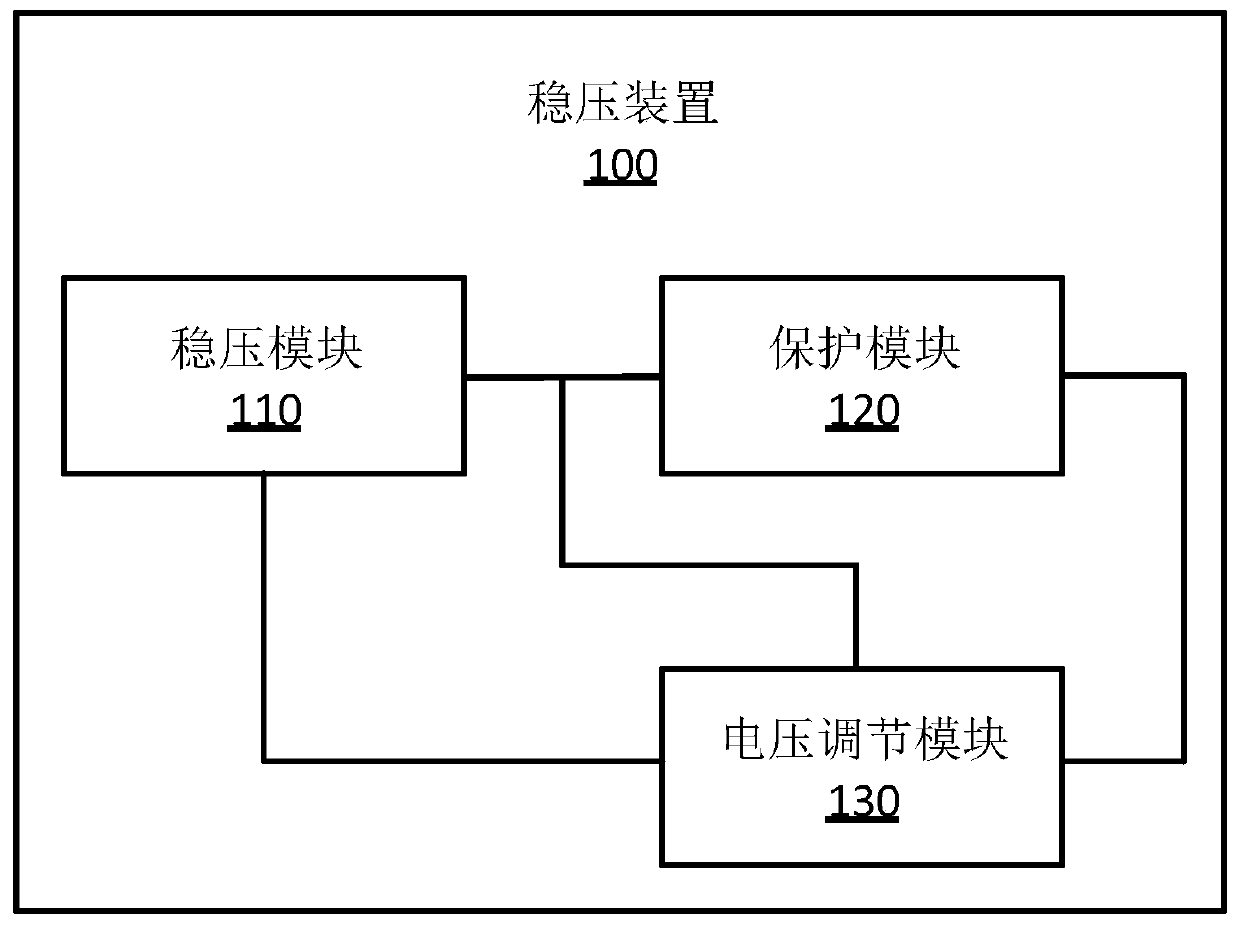 Voltage stabilizing device and protection method, communication bus power supply device