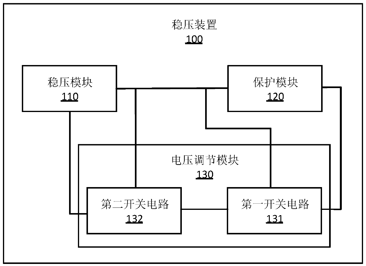 Voltage stabilizing device and protection method, communication bus power supply device