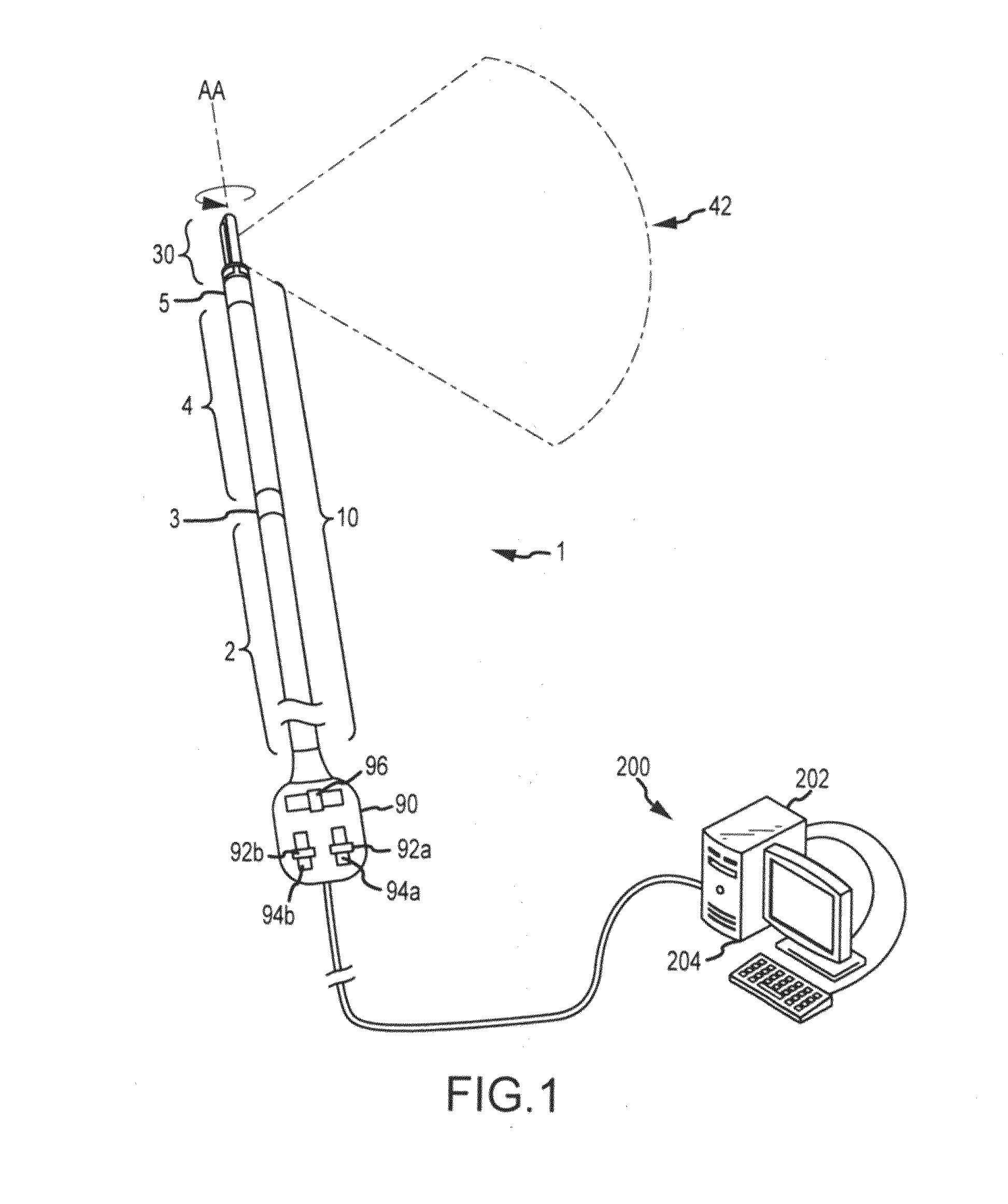 Imaging catheter with rotatable array