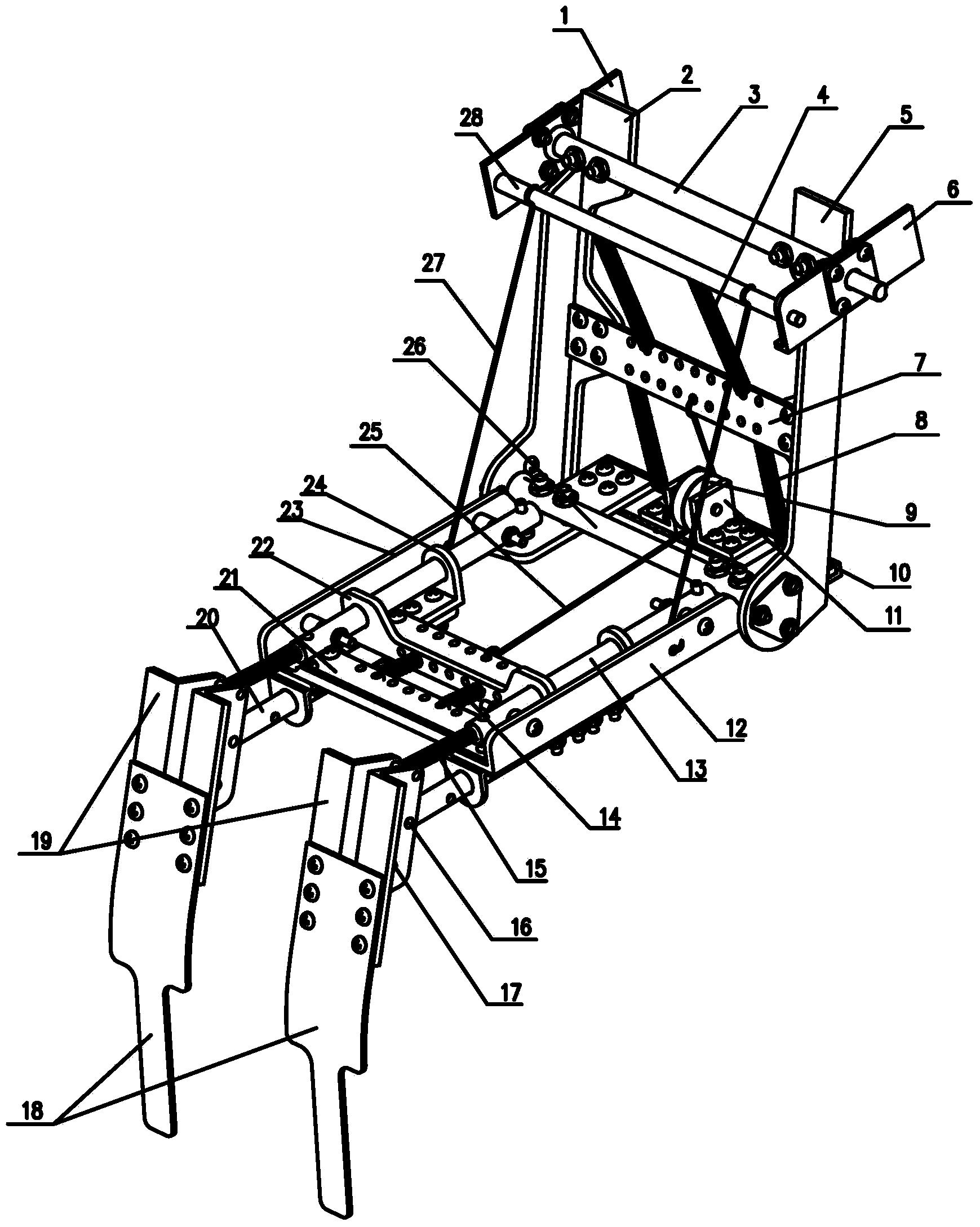 Mechanism for simulating jumping of frog rear legs