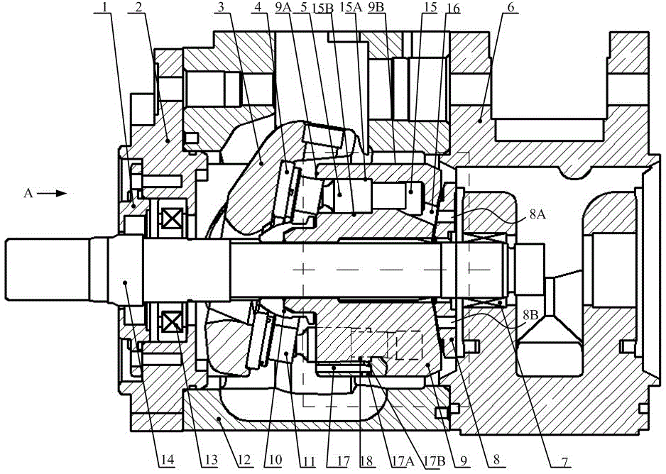 A plunger pair lubricating and cooling structure of a swash plate plunger pump