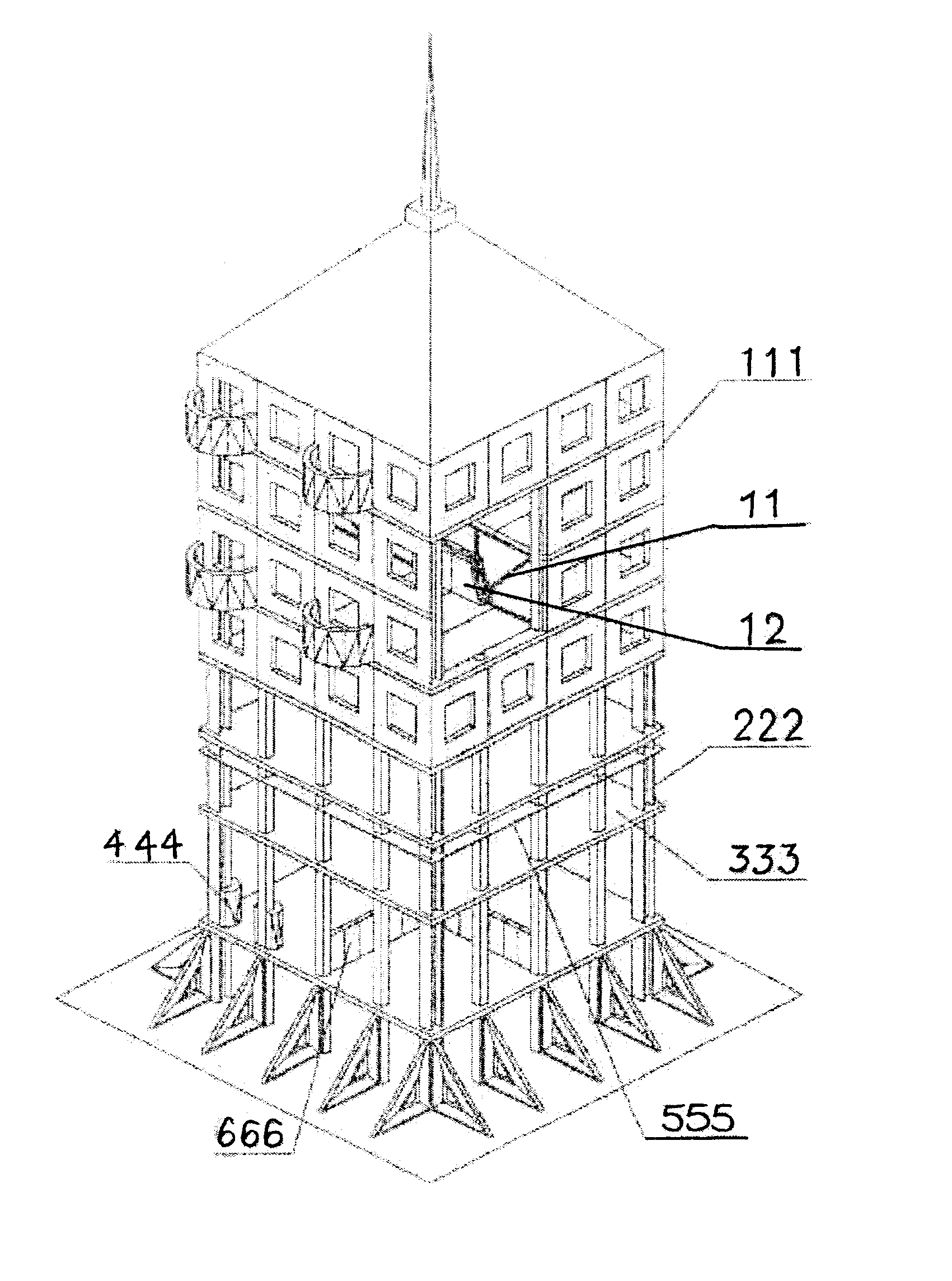 Structure formed of foaming cement and lightweight steel, and a structure system and method of forming the structure system