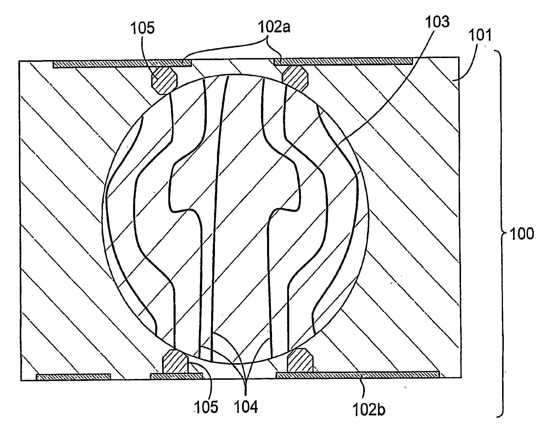 Wiring board embedded with spherical semiconductor element
