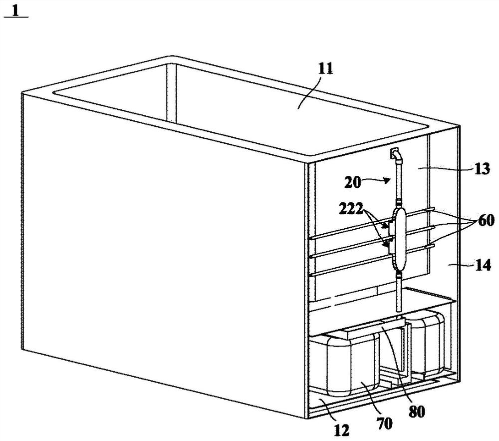 Airflow dehumidification module applied to refrigerating and freezing device and refrigerating and freezing device