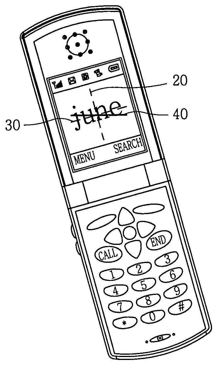 Gradient displaying method of mobile terminal