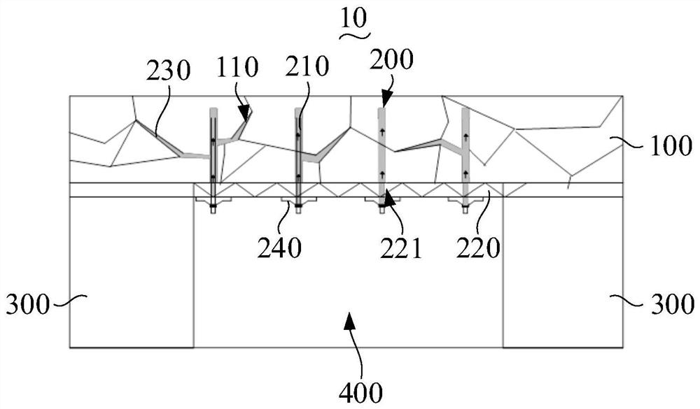 Coal seam reinforcing structure and coal seam reinforcing method