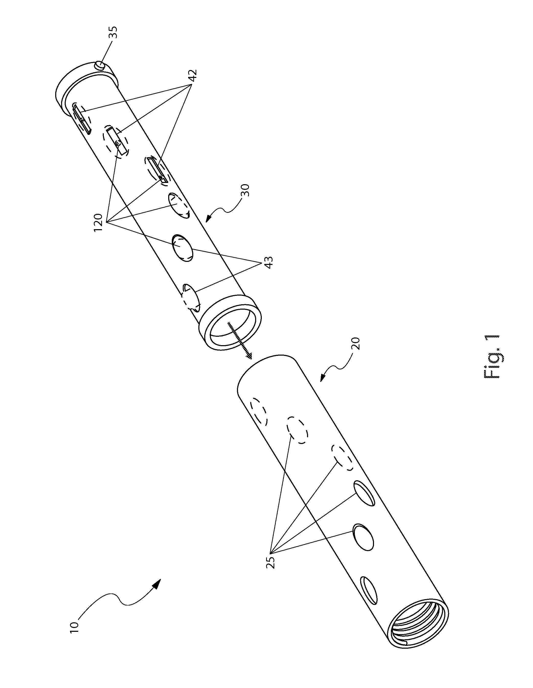 Perforation gun with angled shaped charges