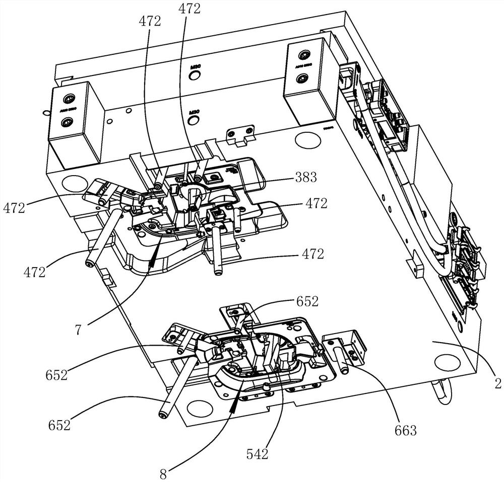 A two-color injection molding mold for fuel tank refueling mask