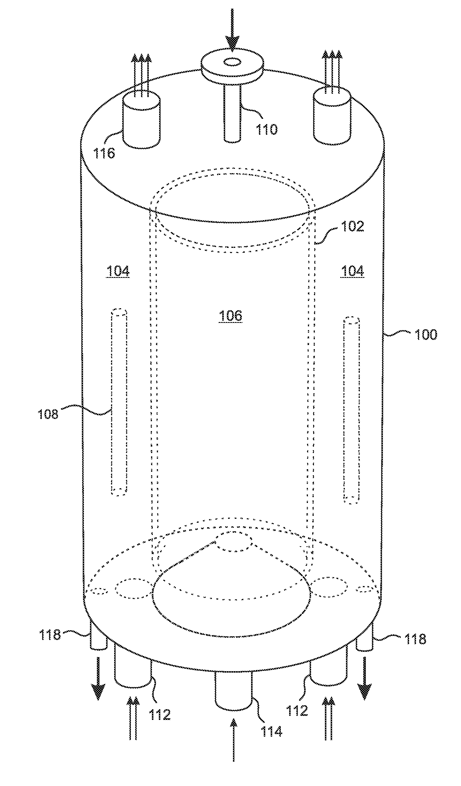 Reverse circulation fluidized bed reactor for granular polysilicon production