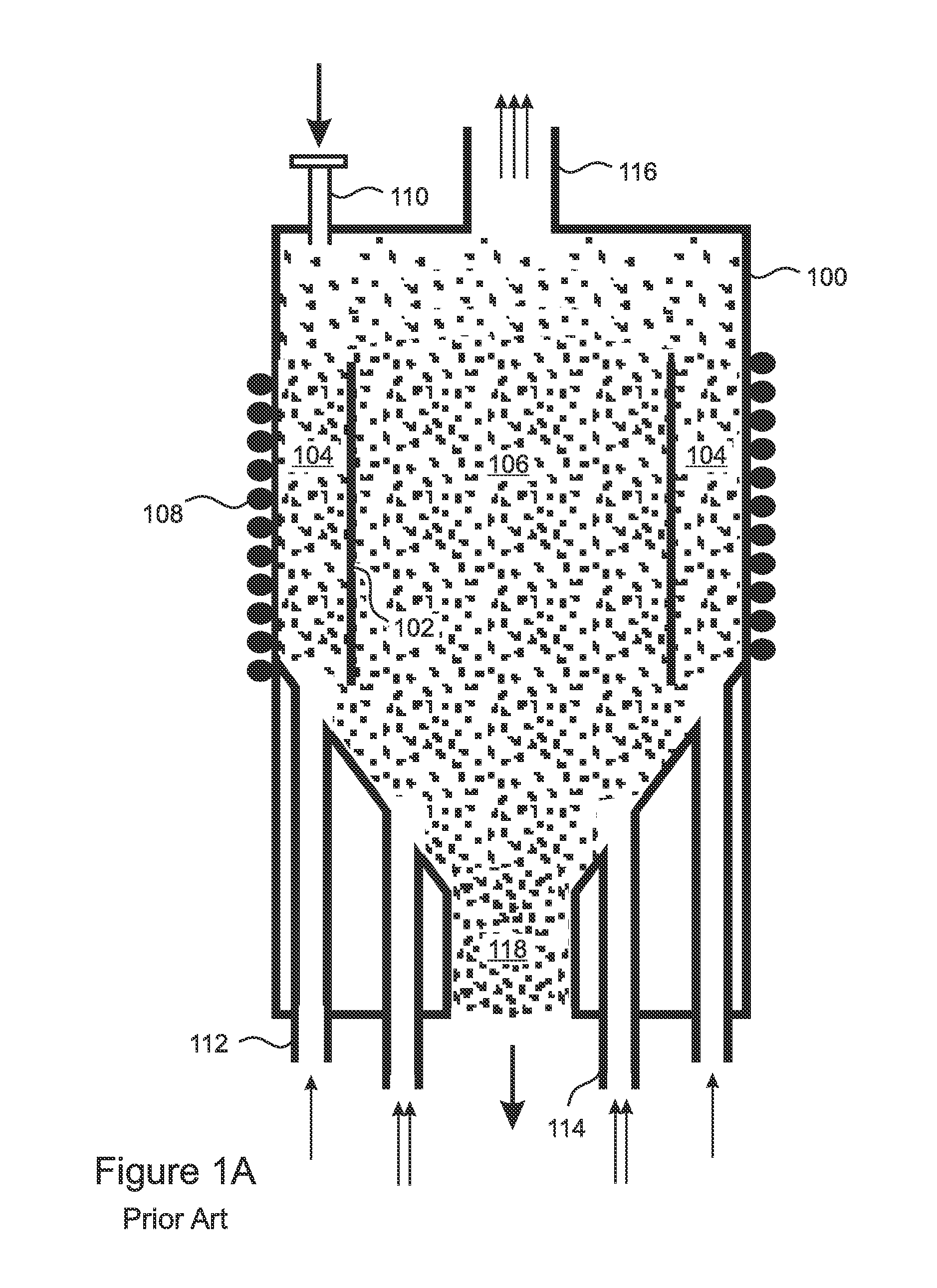 Reverse circulation fluidized bed reactor for granular polysilicon production