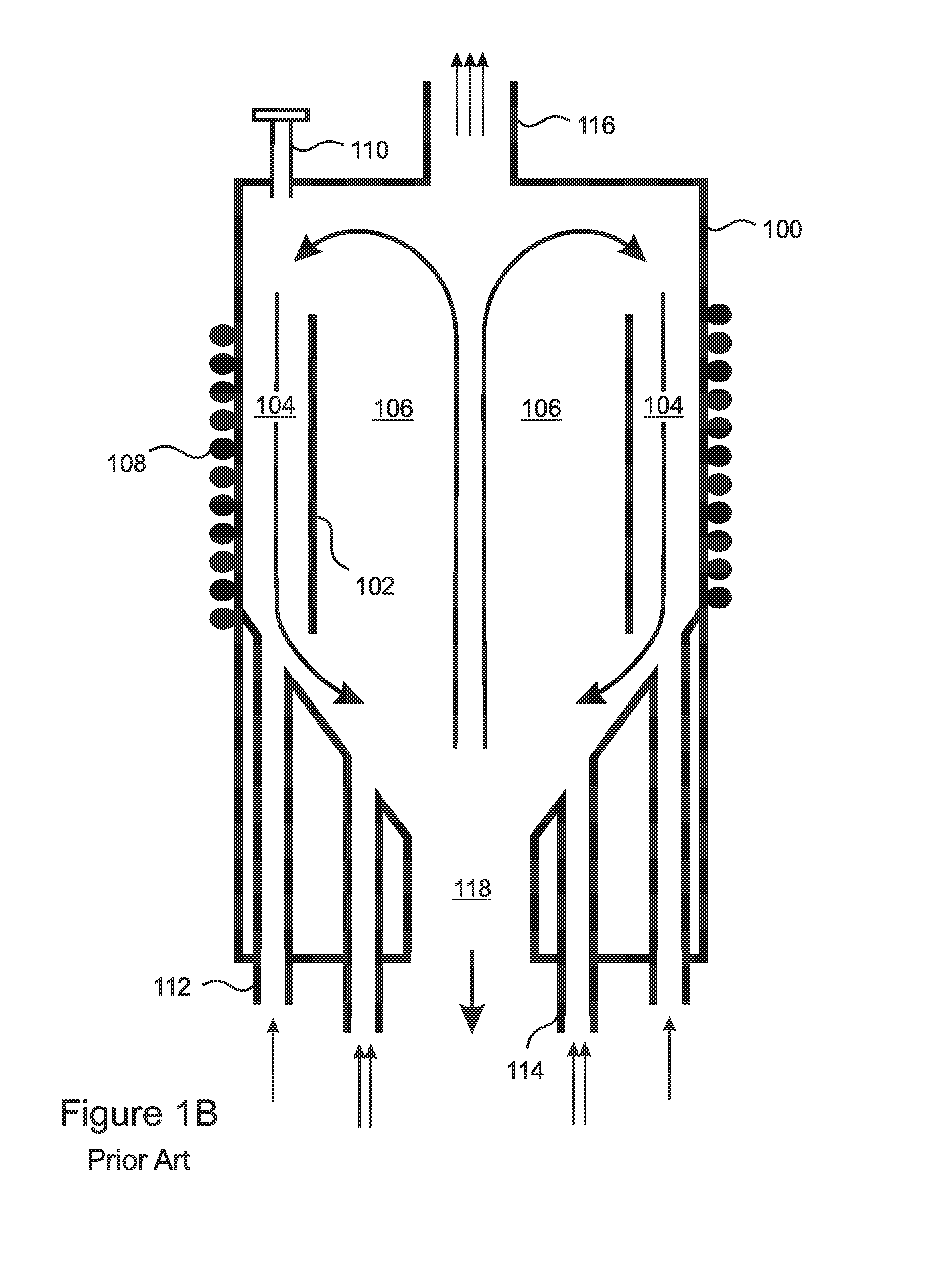 Reverse circulation fluidized bed reactor for granular polysilicon production