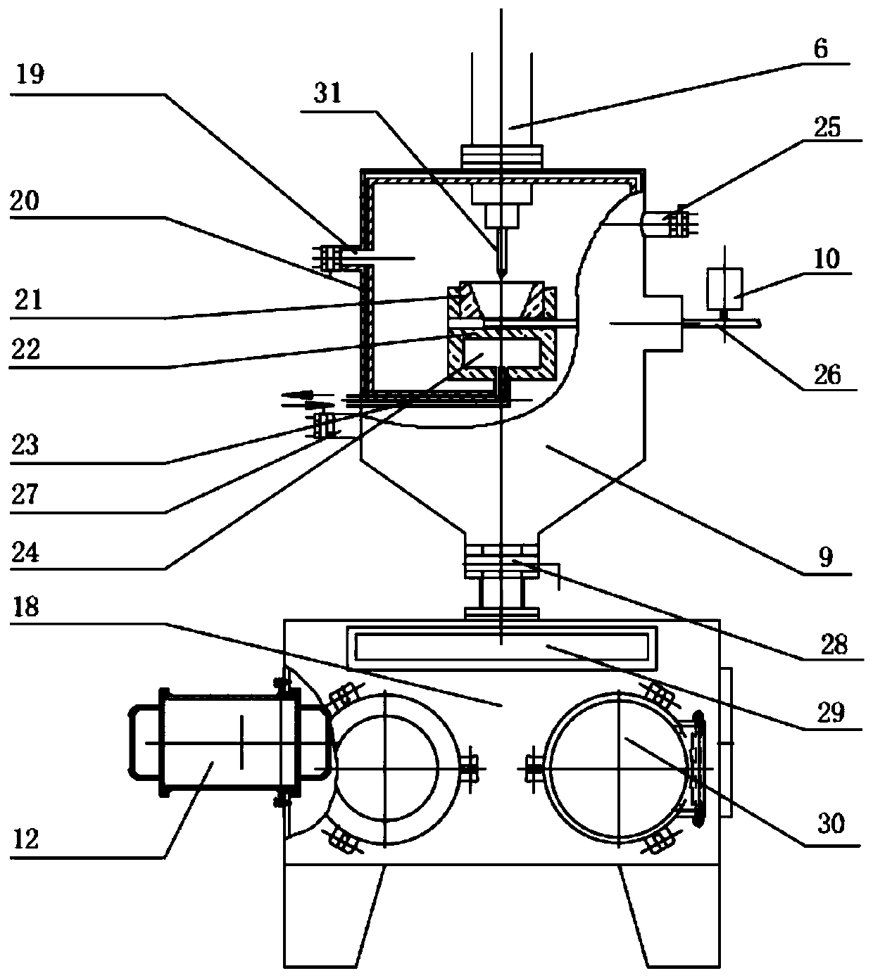 Hot-arc evaporation multi-cavity nano powder preparation device