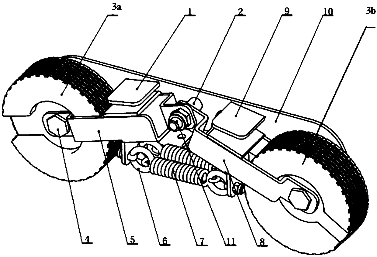 Novel spring guide wheel device