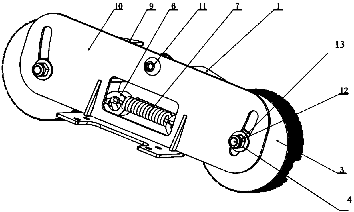 Novel spring guide wheel device