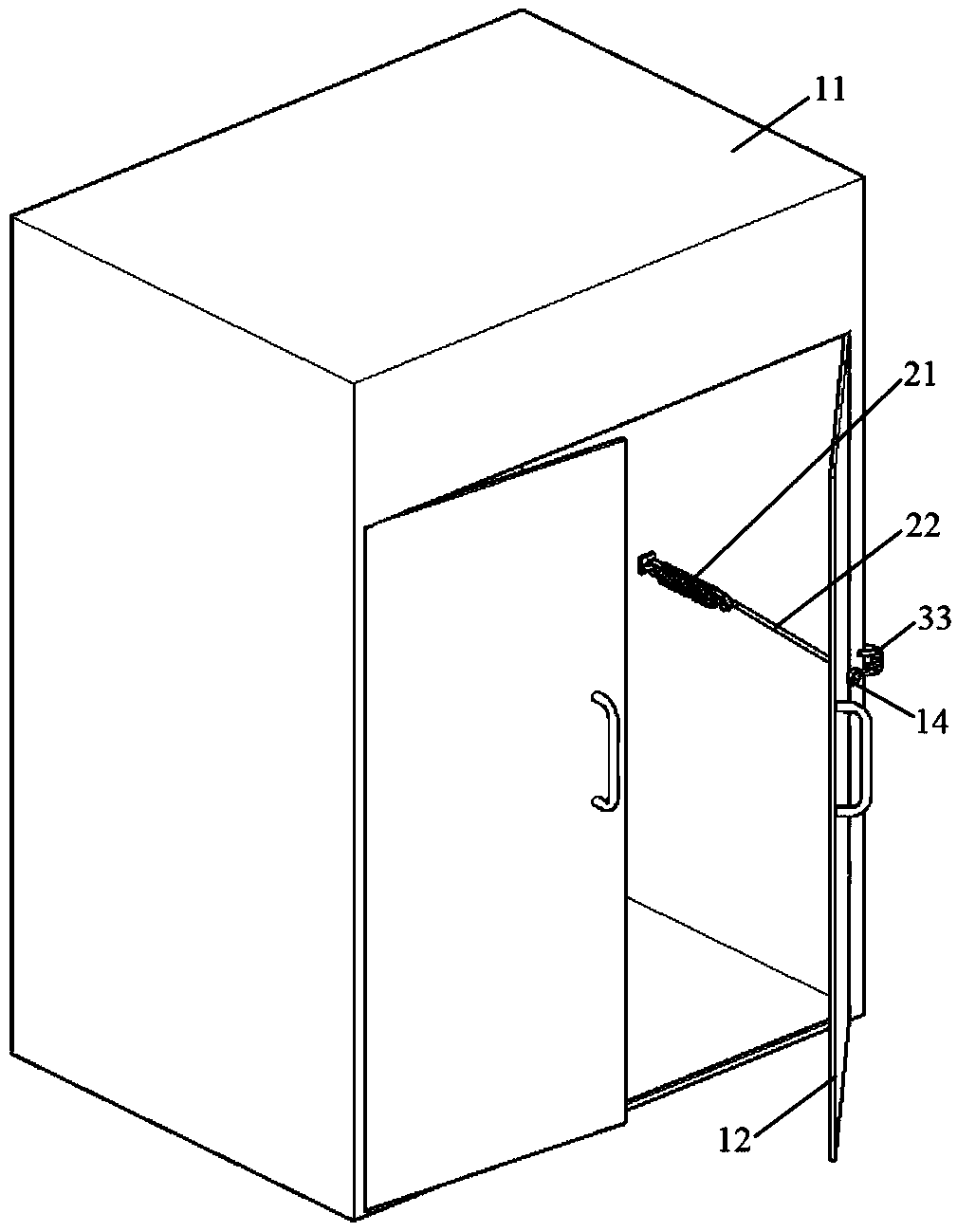 Automatic door opening and closing structure for high-voltage cabinet