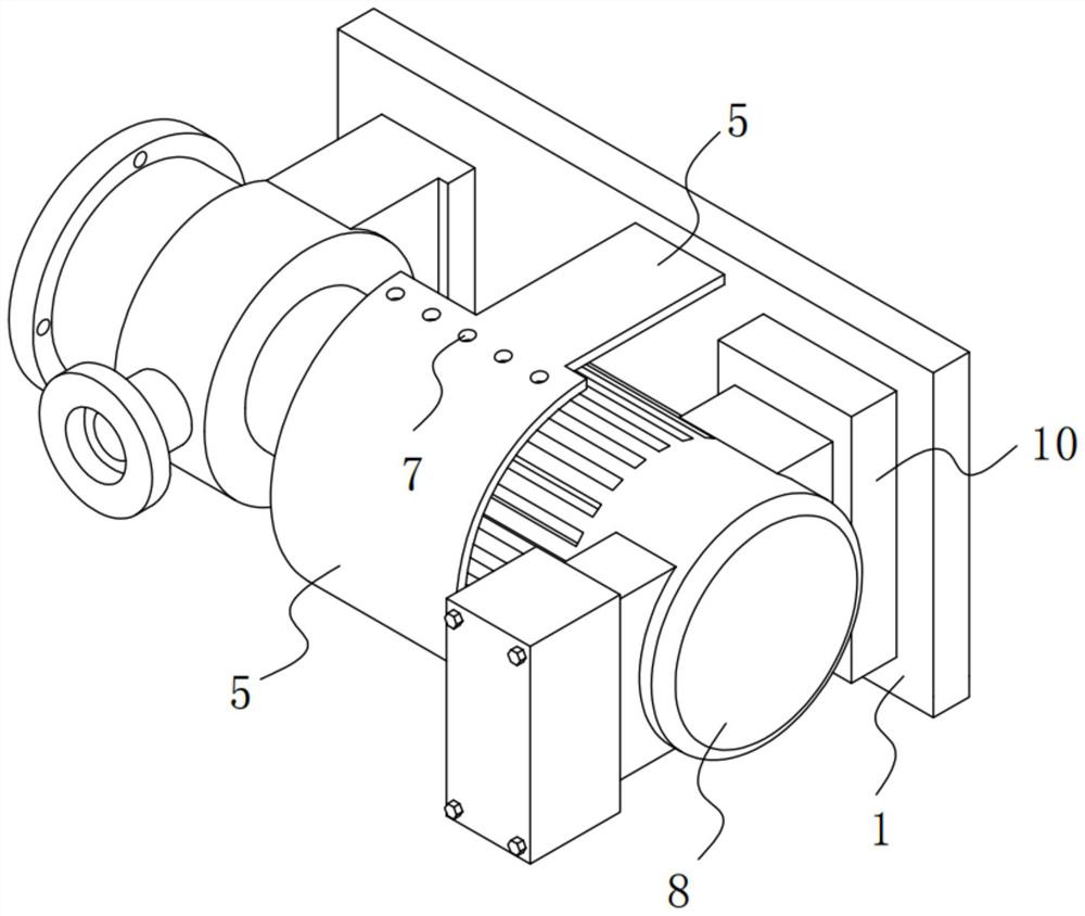 Chemical process pump with heat dissipation and shock absorption functions and method