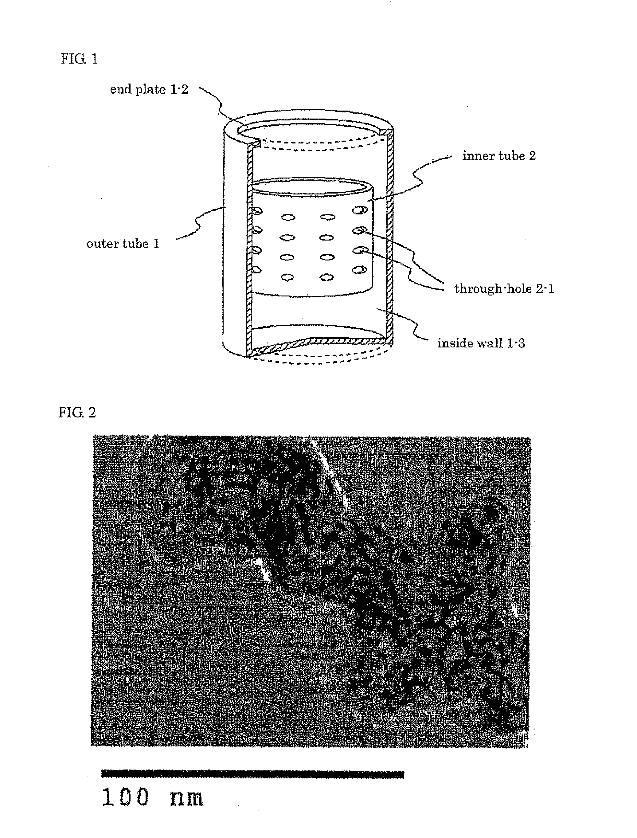 Reaction method, metal oxide nanoparticle or carbon carrying the nanoparticle, obtained by the method, electrode containing the carbon, and electrochemical device with the electrode