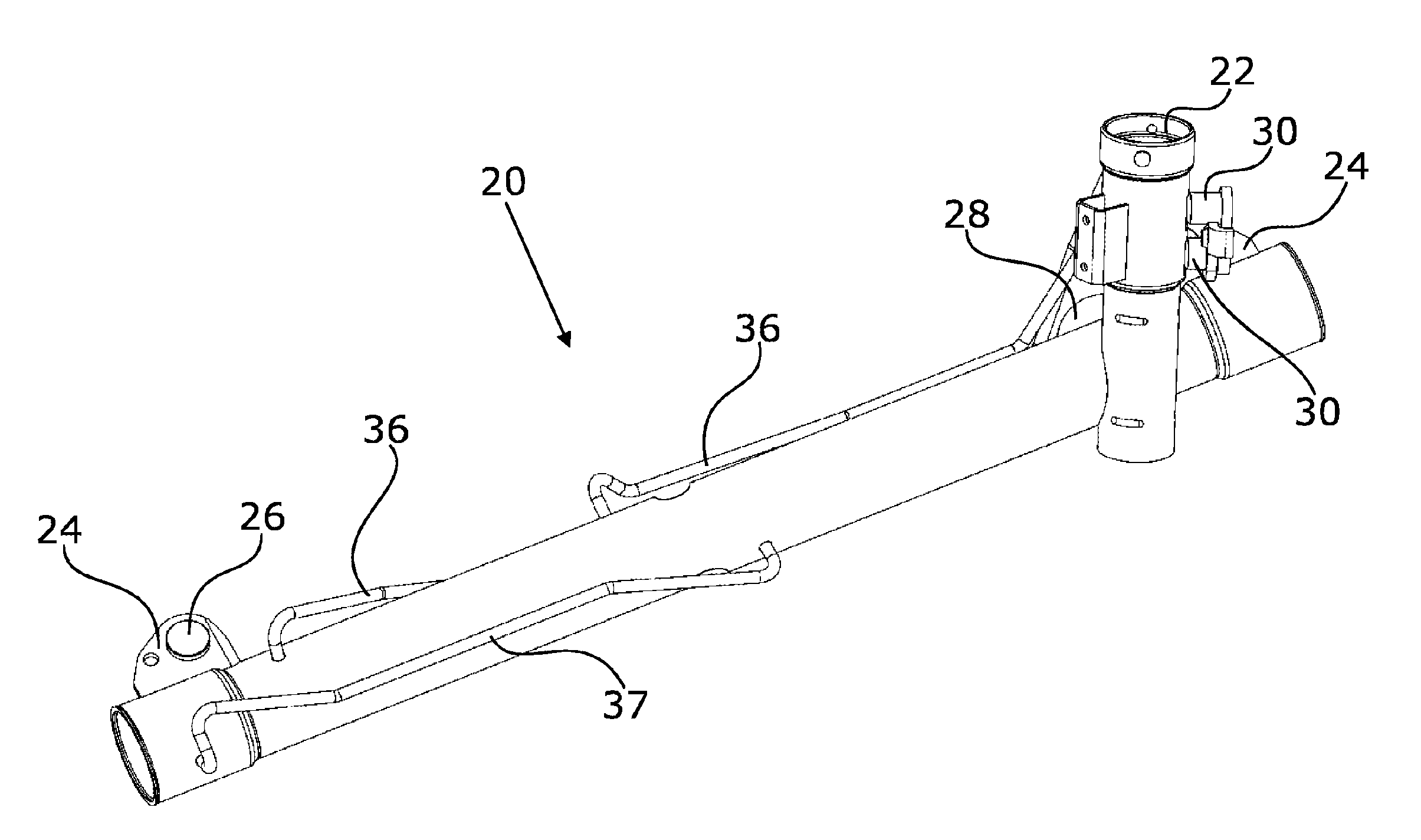 Steering rack housing comprising cross-sectional contractions formed in the rack housing and supporting bearing