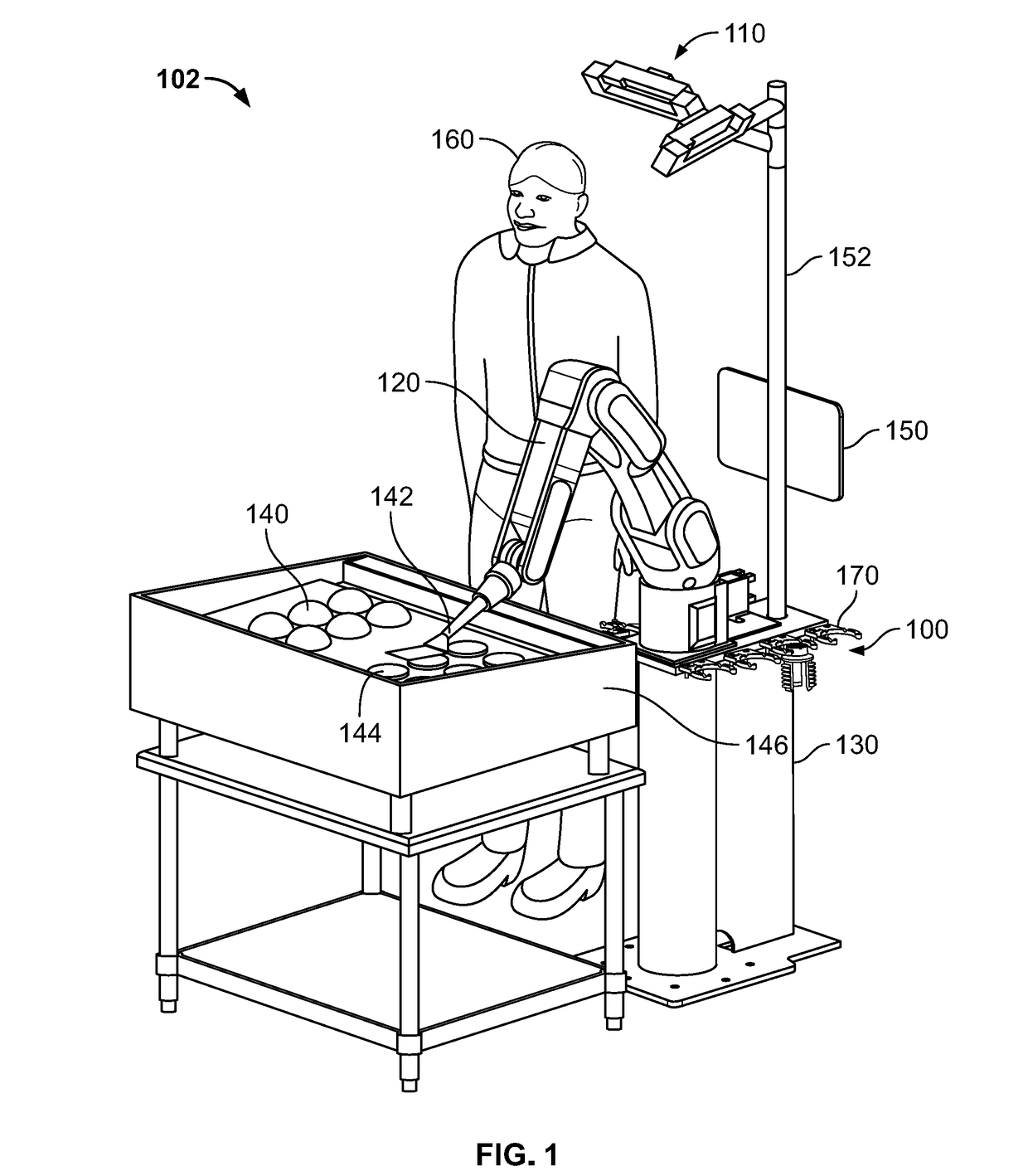 Multi-sensor array including an ir camera as part of an automated kitchen assistant system for recognizing and preparing food and related methods