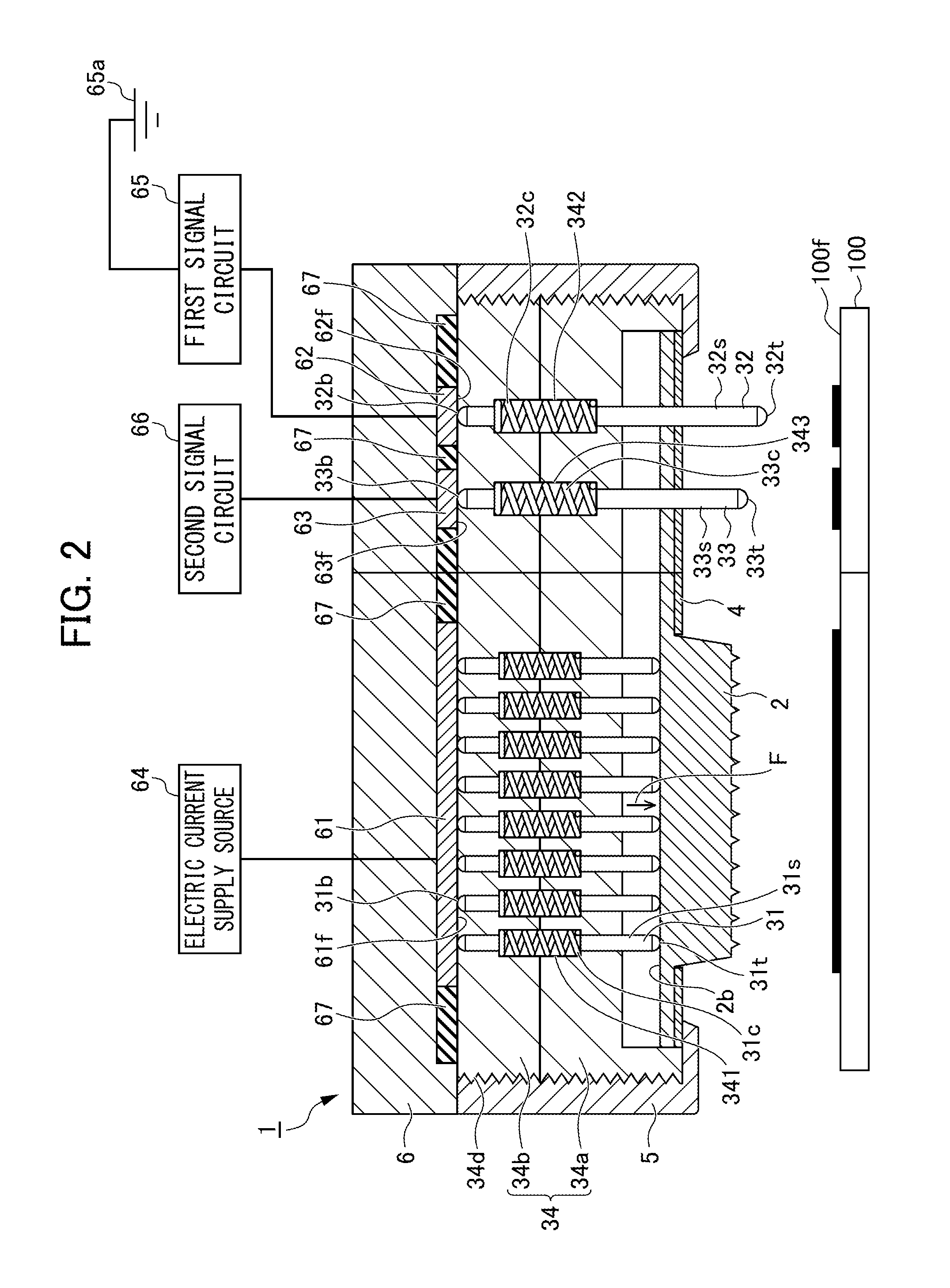 Electric current application method and electric current applying device