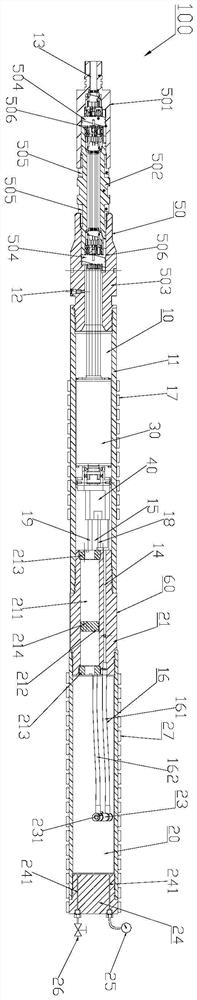 Experimental device for testing key component of rotary side wall coring instrument