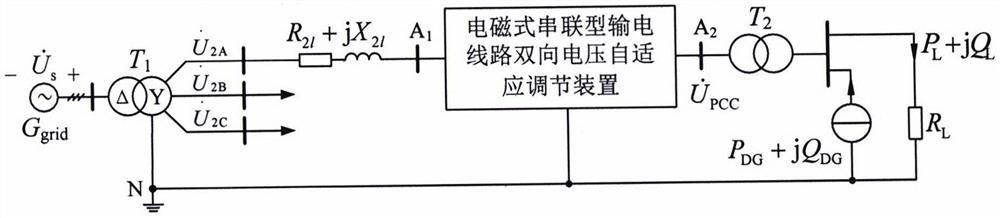 Bidirectional voltage adaptive adjustment method for electromagnetic series power transmission line