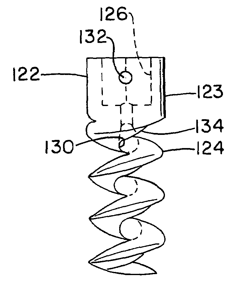 Open helical organic tissue anchor having recessible head and method of making the organic tissue anchor