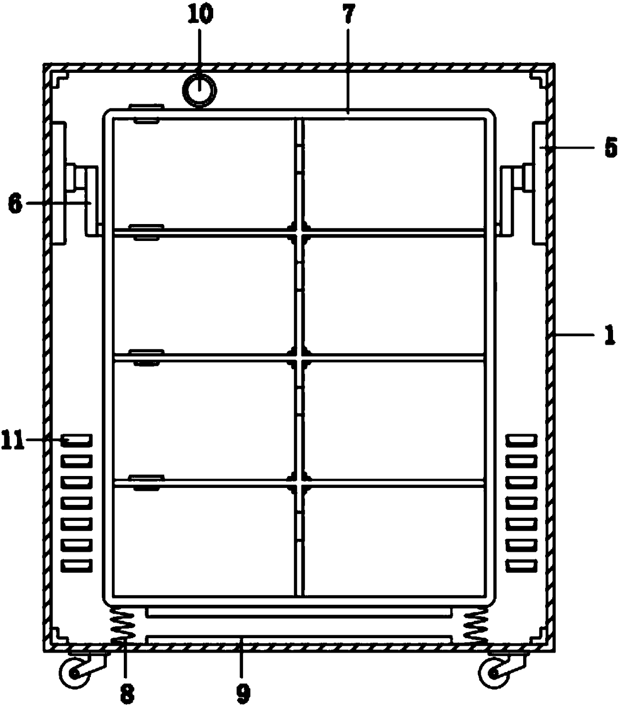 Floating shock-absorbing electrical cabinet for electronic information engineering