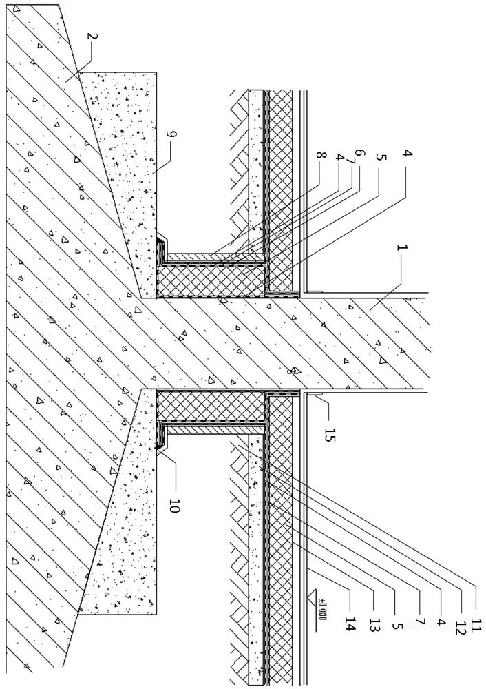 Ultra-low energy consumption building independent foundation thermal break bridge thermal insulation paste structure and construction method