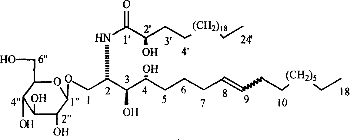 Method of preparing cerebroside compound from flax root