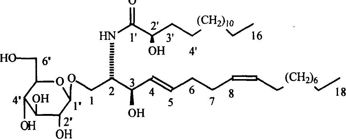 Method of preparing cerebroside compound from flax root