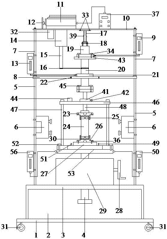 An observation test device for torsional shear strength and deformation of soil cylindrical samples