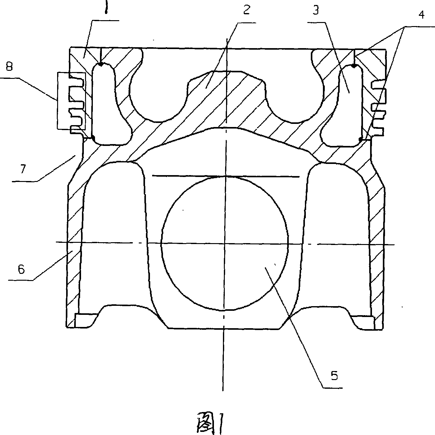 Welding type single piece piston in forged steel with close internal cooling oil pocket and fabricating method