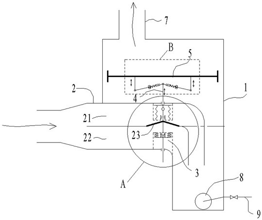 An anti-blocking steam trap with automatic displacement adjustment