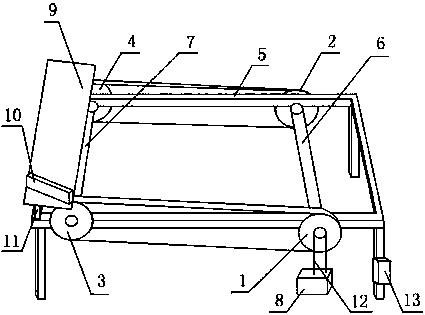 Counting, steering and decelerating device for strip-shaped material production line terminal
