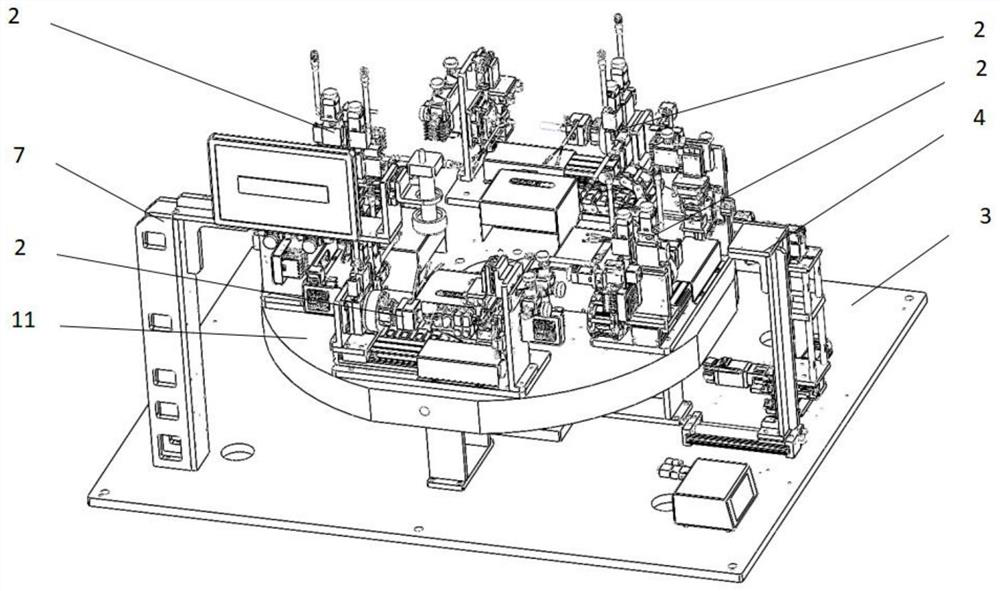 An assembly device and method for assembling the cables on the earphone shell