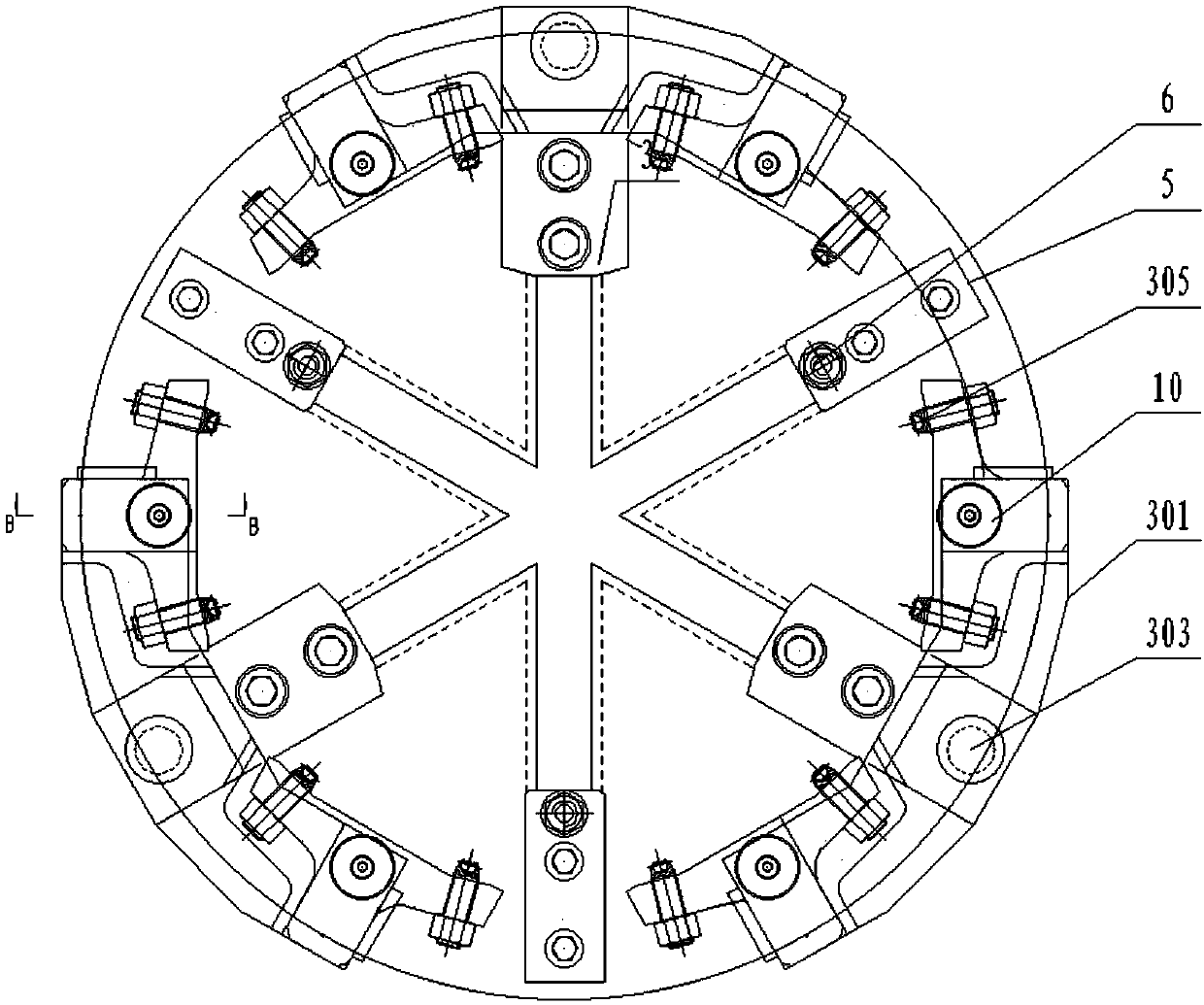 A special fixture for turning of automobile rear brake drum