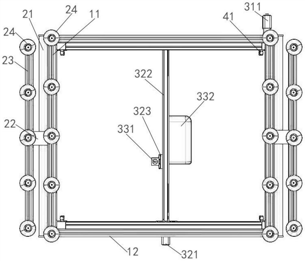 Curtain wall gluing device and method