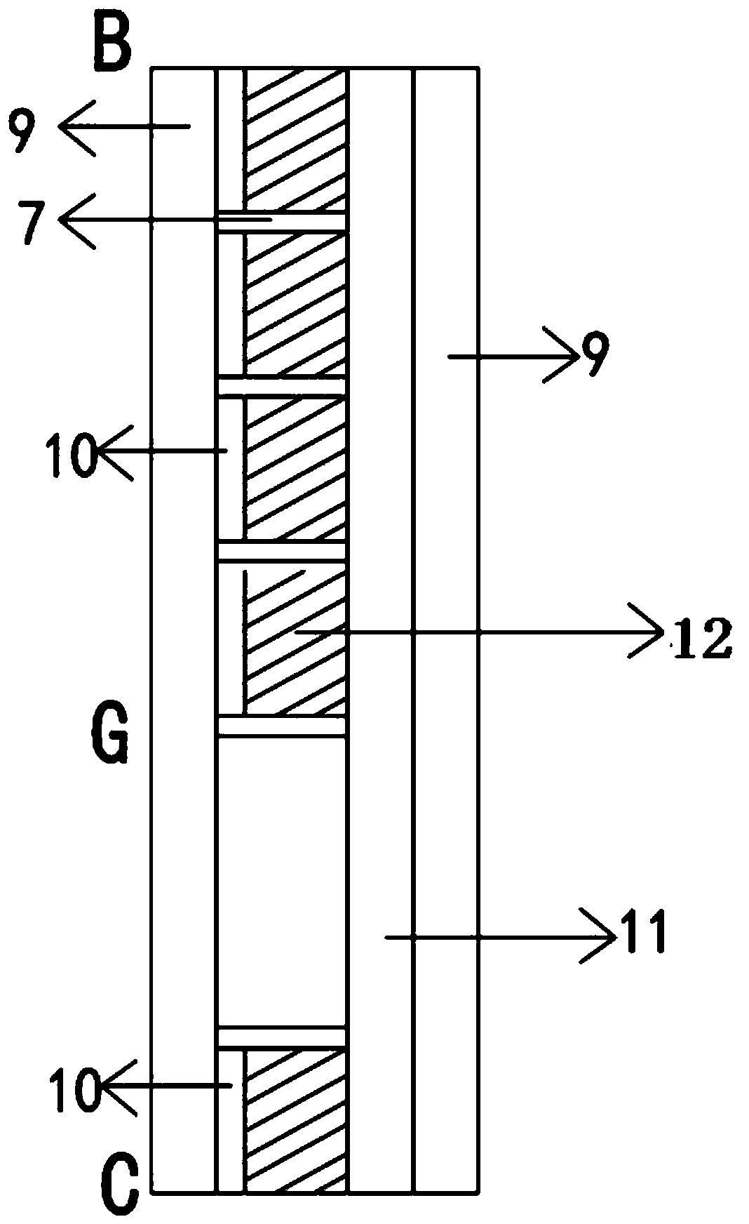 Automotive electronically controlled liquid crystal dimming partition light baffle and control method thereof