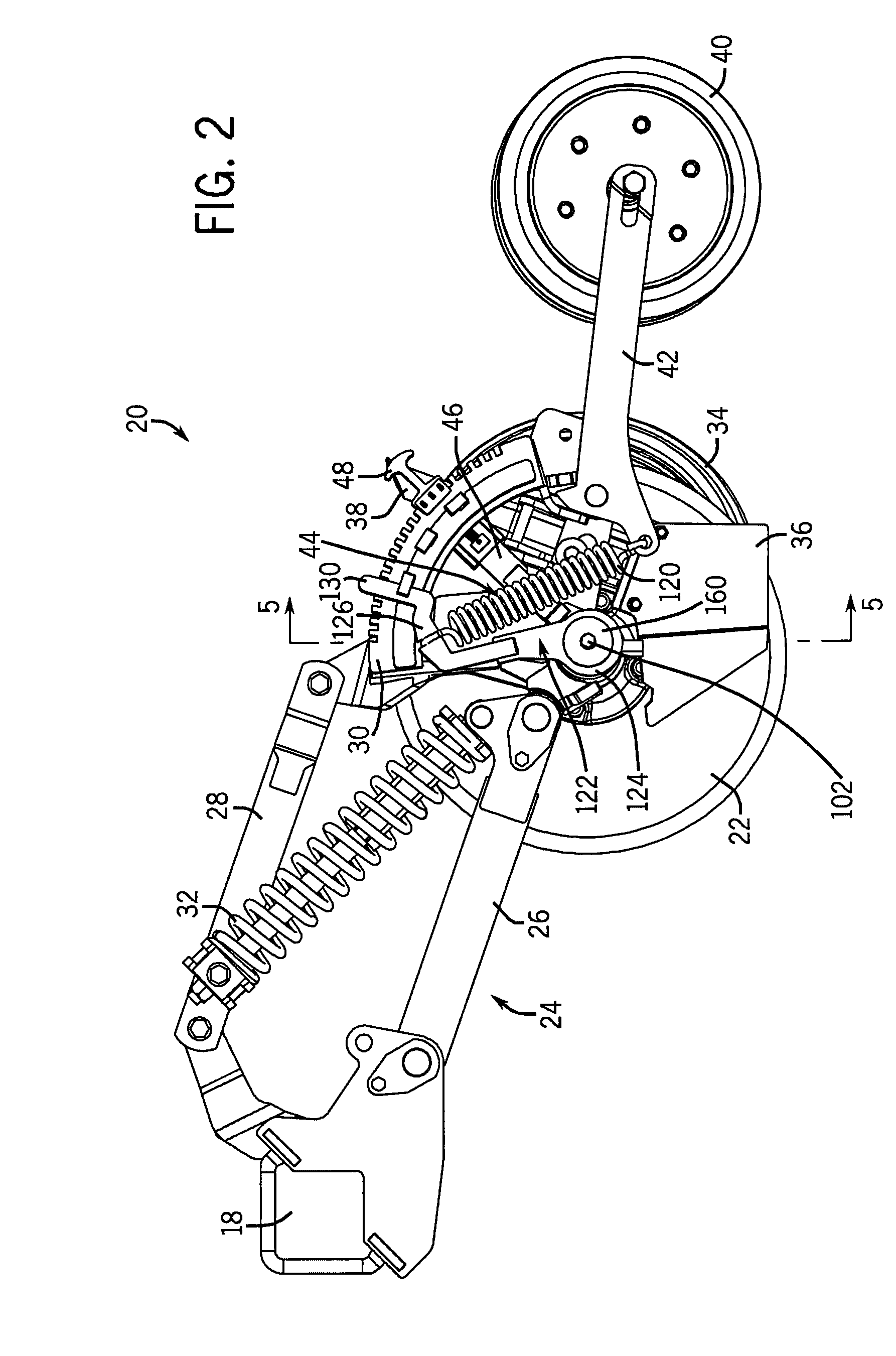 Packing pressure adjustment assembly for a ground opener unit