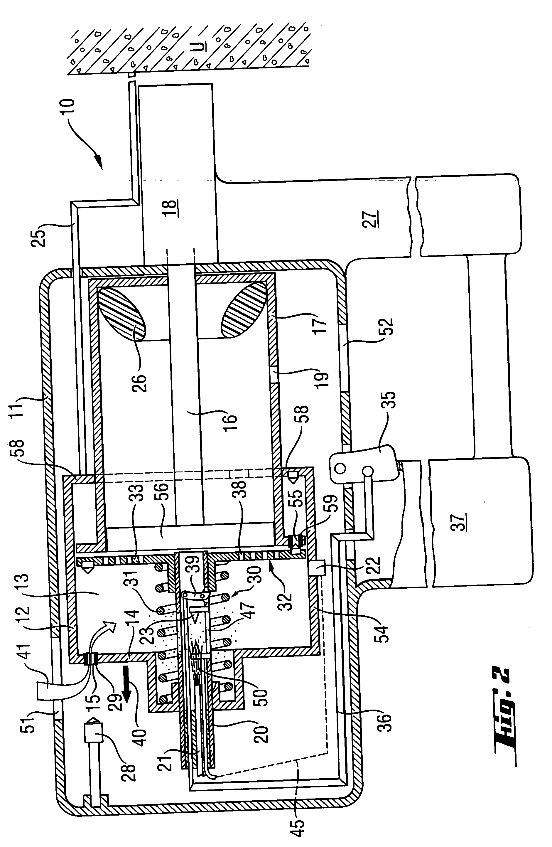 Combustion-engined setting tool