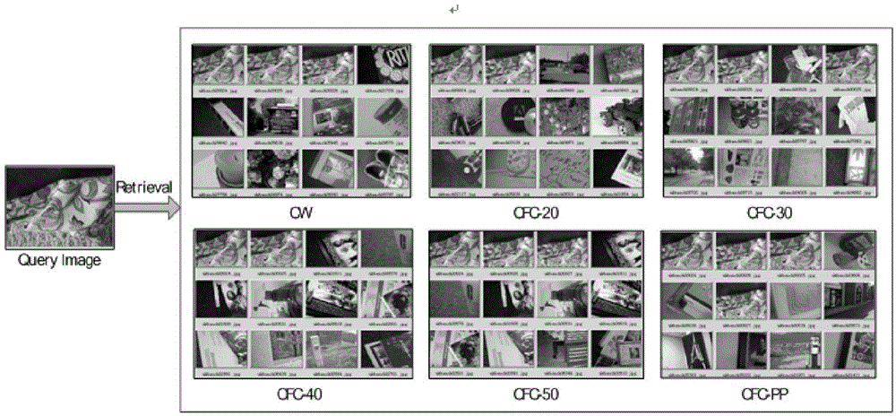 Mass image retrieval system based on cluster compactness