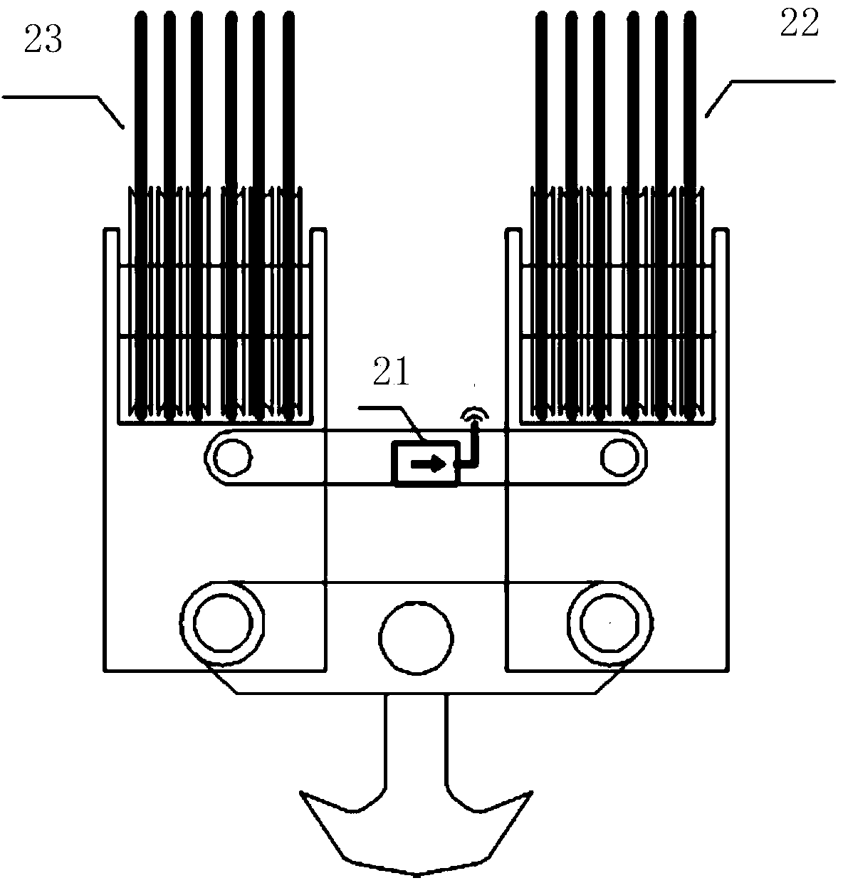 Crane and device and method for correcting inclination angle of lifting hook of double-winch system of crane
