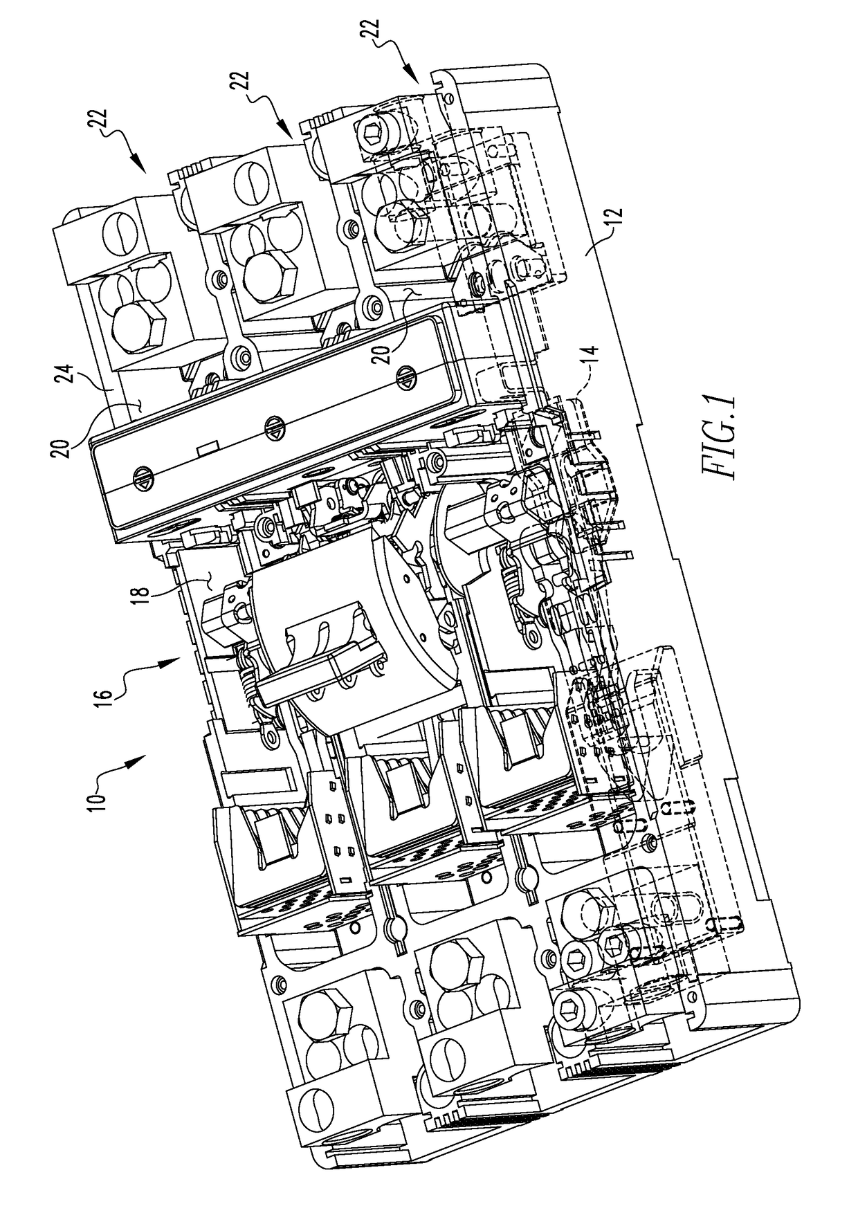 Articulated clinch joint for molded case circuit breaker