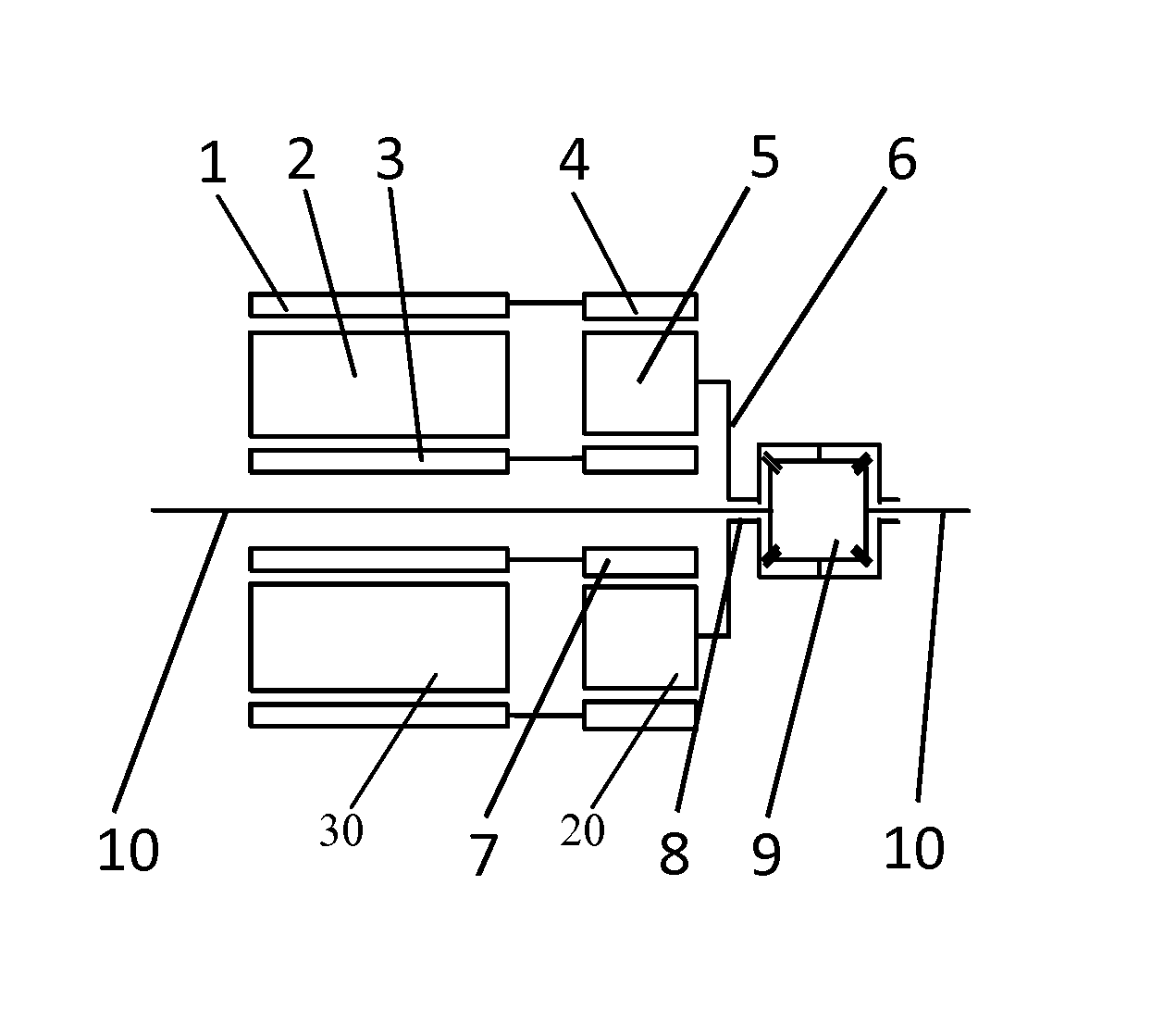 Dual-rotor motor for electric automobile, associated stepless speed change system with planet gear and control method