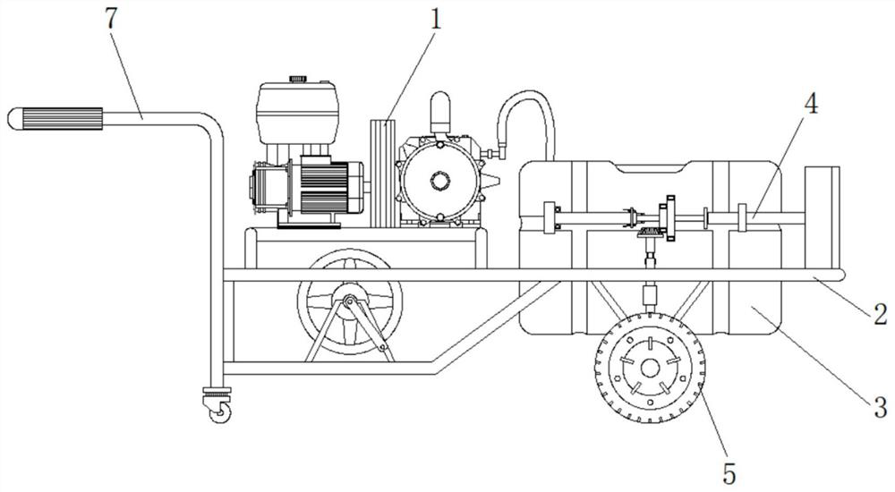 Soil pollution remediation agent uniform spreading equipment for land treatment